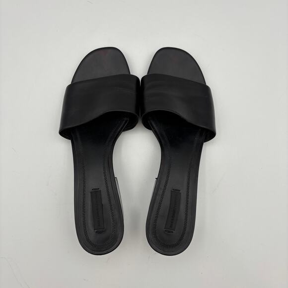 Alexander Wang Lou Leather Block Heel Slides Sandals Women's 40.5 - Picture 6 of 12